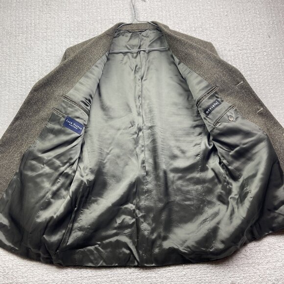 Jack Victor Lanzawood Sport Coat Blazer 42R Men’s Wool Tweed Dark Green Jacket - Picture 12 of 16